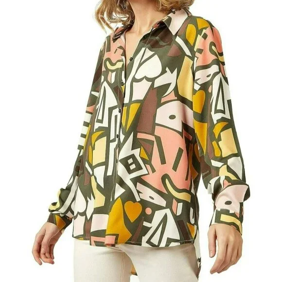 NWT - Big Dart Button - Down / Long Sleeve Blouse (SKU1088) - Picture 4 of 6